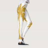 Tropisch goud Glitter Palm Tree Beach Lover Leggings (Rechts)