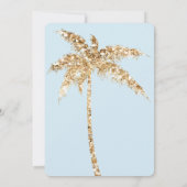 Tropisch Goud Glitzy Glitter Palm Tree Wedding Kaart (Achterkant)