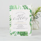 Tropisch Goud Groen 30e Verrassing Verjaardagsfees Kaart (Staand voorkant)