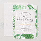 Tropisch Goud Groen 60e Verrassing Verjaardagsfees Kaart (Voorkant / Achterkant)