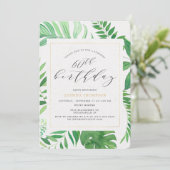 Tropisch Goud Groen 60e Verrassing Verjaardagsfees Kaart (Staand voorkant)