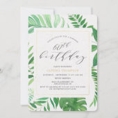 Tropisch Goud Groen 60e Verrassing Verjaardagsfees Kaart (Voorkant)