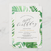 Tropisch Goud Groen 80e Verrassing Verjaardagsfees Kaart (Voorkant / Achterkant)