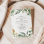 Tropisch Goud Groen Bladgroen Casual Bruiloft Kaart