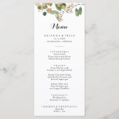 Tropisch Goud Groen Bladgroen Diner Menu (Voorkant)