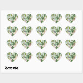 Tropisch Goud Groene Bladeren Hart Sticker (Vel)