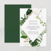 Tropisch goud | Huwelijksdetails Kaart (Voorkant / Achterkant)
