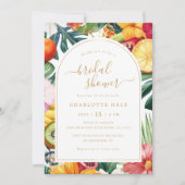 Tropisch Goud Kleurrijke Bruids Douche Uitnodiging (Voorkant)