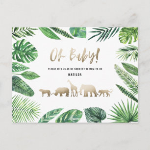 Tropisch goud moderne kleurrijke mam-to-be briefkaart