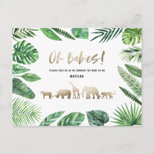 Tropisch goud moderne kleurrijke mam-to-be briefkaart