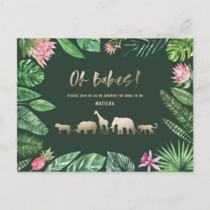 Tropisch goud moderne kleurrijke mam-to-be briefkaart