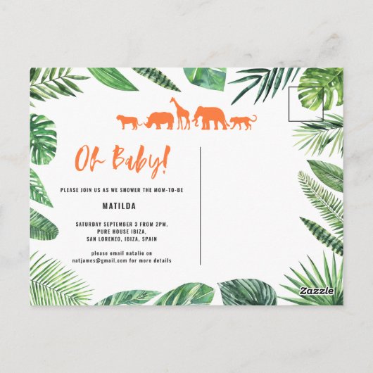 Tropisch goud moderne kleurrijke moeder-to-be briefkaart (Achterkant)