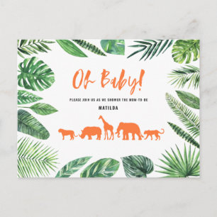 Tropisch goud moderne kleurrijke moeder-to-be briefkaart