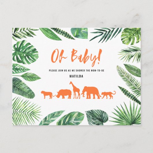 Tropisch goud moderne kleurrijke moeder-to-be briefkaart (Voorkant)