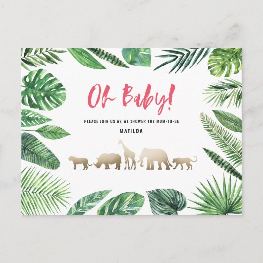 Tropisch goud moderne kleurrijke moeder-to-be briefkaart (Voorkant)