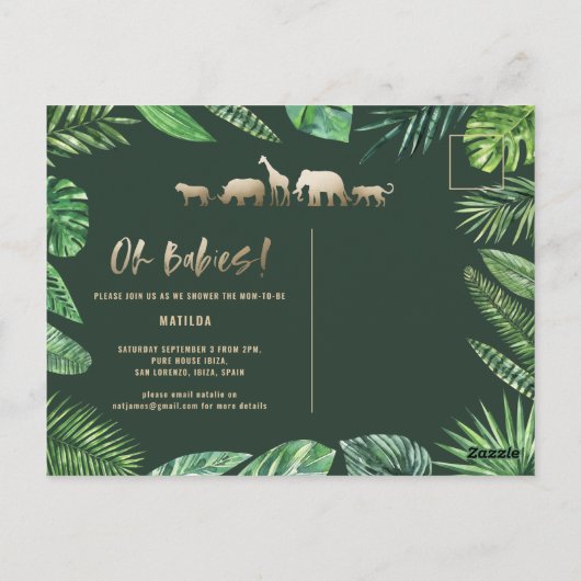 Tropisch goud moderne kleurrijke moeder-to-be briefkaart (Achterkant)