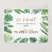 Tropisch goud moderne kleurrijke moeder-to-be briefkaart (Voorkant)