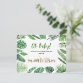 Tropisch goud moderne kleurrijke moeder-to-be briefkaart (Staand voorkant)