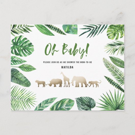 Tropisch goud moderne kleurrijke moeder-to-be briefkaart (Voorkant)