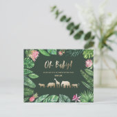 Tropisch goud moderne kleurrijke moeder-to-be briefkaart (Staand voorkant)