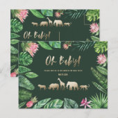 Tropisch goud moderne kleurrijke moeder-to-be briefkaart (Voorkant / Achterkant)