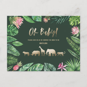 Tropisch goud moderne kleurrijke moeder-to-be briefkaart