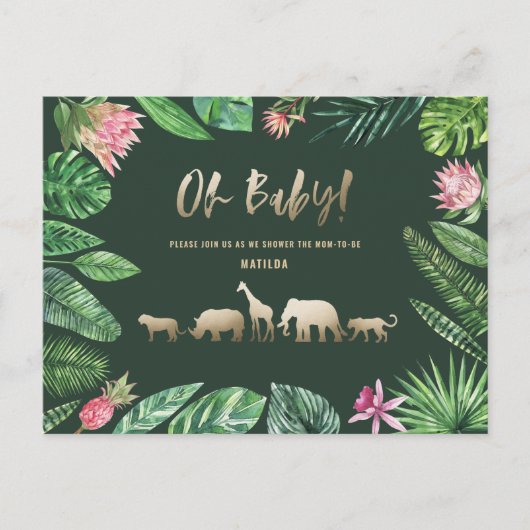 Tropisch goud moderne kleurrijke moeder-to-be briefkaart (Voorkant)