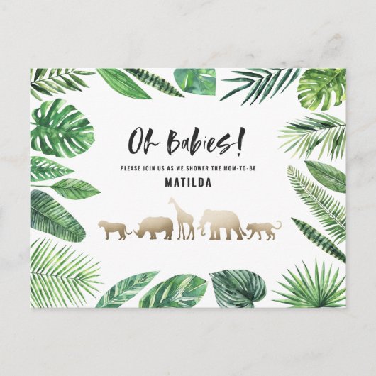 Tropisch goud moderne kleurrijke moeder-to-be briefkaart (Voorkant)