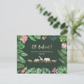 Tropisch goud moderne kleurrijke moeder-to-be briefkaart (Staand voorkant)