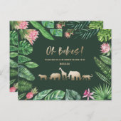 Tropisch goud moderne kleurrijke moeder-to-be briefkaart (Voorkant / Achterkant)