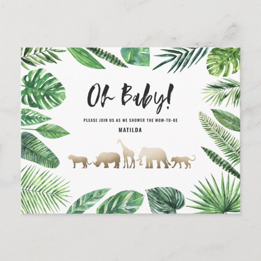 Tropisch goud moderne kleurrijke moeder-to-be briefkaart (Voorkant)