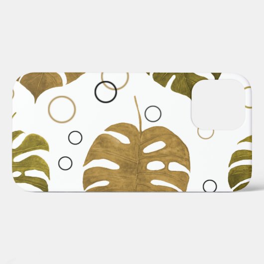 Tropisch goud: Monstera Leaf Waterverf Case-Mate iPhone Case (Achterkant (horizontaal))