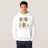 Tropisch goud: Monstera Leaf Waterverf Hoodie (Voorkant volledig)