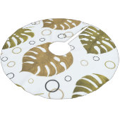 Tropisch goud: Monstera Leaf Waterverf Kerstboom Rok (Gekanteld)