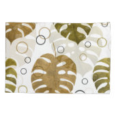 Tropisch goud: Monstera Leaf Waterverf Kussensloop (Achterkant)