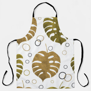 Tropisch goud: Monstera Leaf Waterverf Schort