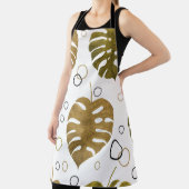 Tropisch goud: Monstera Leaf Waterverf Schort (Insitu)