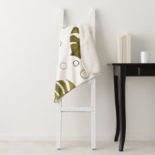 Tropisch goud: Monstera Leaf Waterverf Sherpa Deken (In situ)