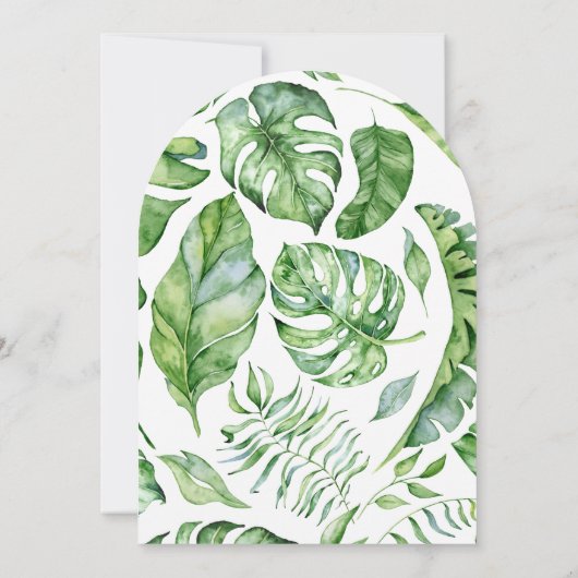 Tropisch Goud Monstera Palm Arch Baby shower Kaart (Achterkant)