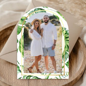 Tropisch Goud Monstera Palm Arch Vrijgezellenfeest Kaart