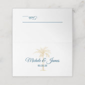 Tropisch Goud Palm Beach Modern Bruiloft Plaatskaartje (Buitenkant ongevouwen)