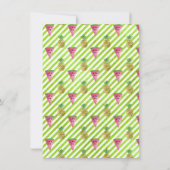 Tropisch goud Poligonal Lijst Flamingo Stripe Mint Kaart (Achterkant)