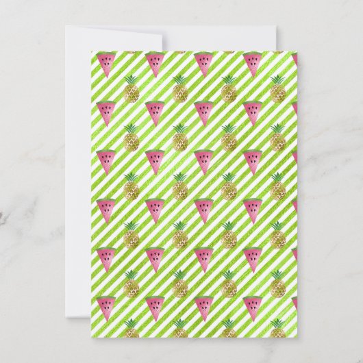 Tropisch goud Poligonal Lijst Flamingo Stripe Mint Kaart (Achterkant)