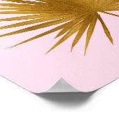 Tropisch goud Sabal Palm Leaf Roos Gold Pink Poster (Hoek)