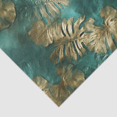 Tropisch goud smaragdgroen blad tissuepapier (Detail)