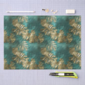 Tropisch goud smaragdgroen blad tissuepapier (Craft)