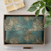 Tropisch goud smaragdgroen blad tissuepapier (Geschenk)