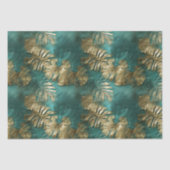 Tropisch goud smaragdgroen blad tissuepapier (Voorkant)