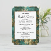 Tropisch goud smaragdgroen blad Vrijgezellenfeest Kaart (Staand voorkant)