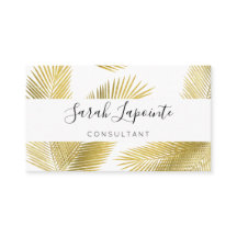 Tropisch goud & witte palmbladeren Elegant ontwerp